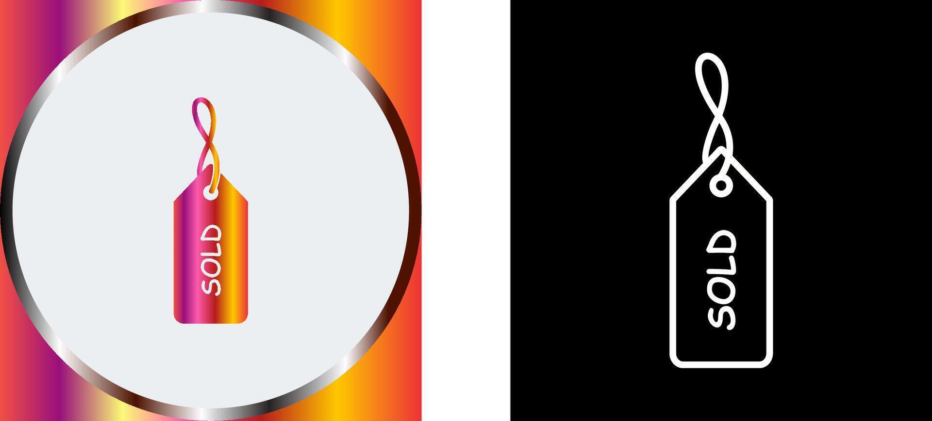 Unique Sold Tag Icon Design vector