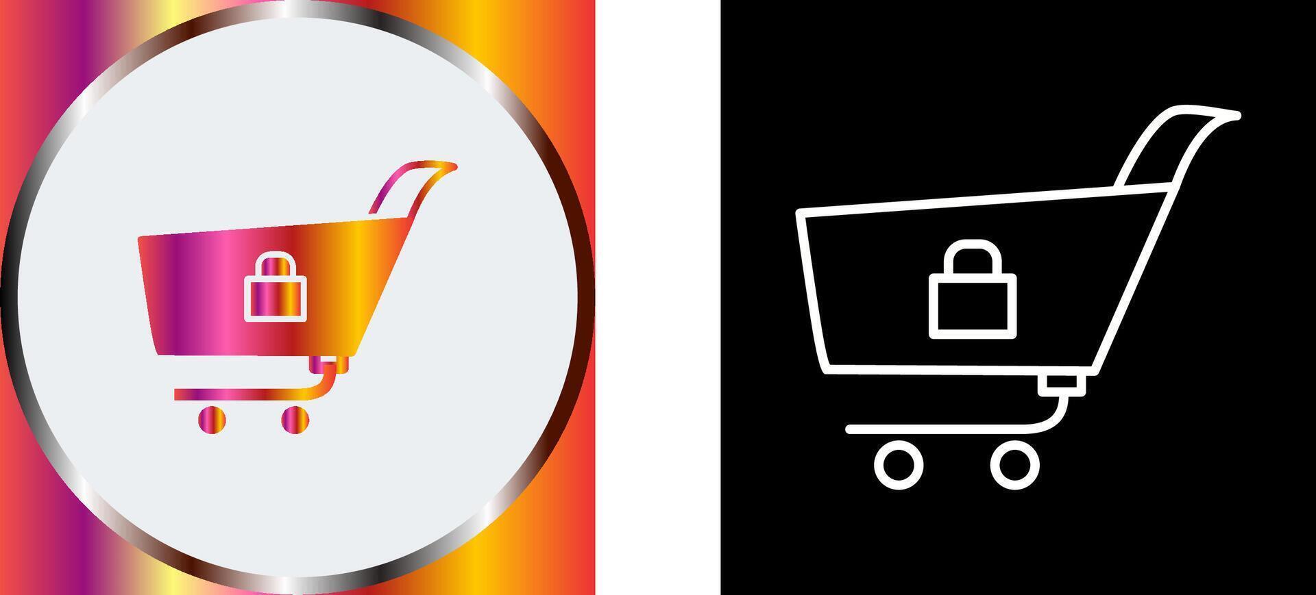 Unique Locked Cart Icon Design vector