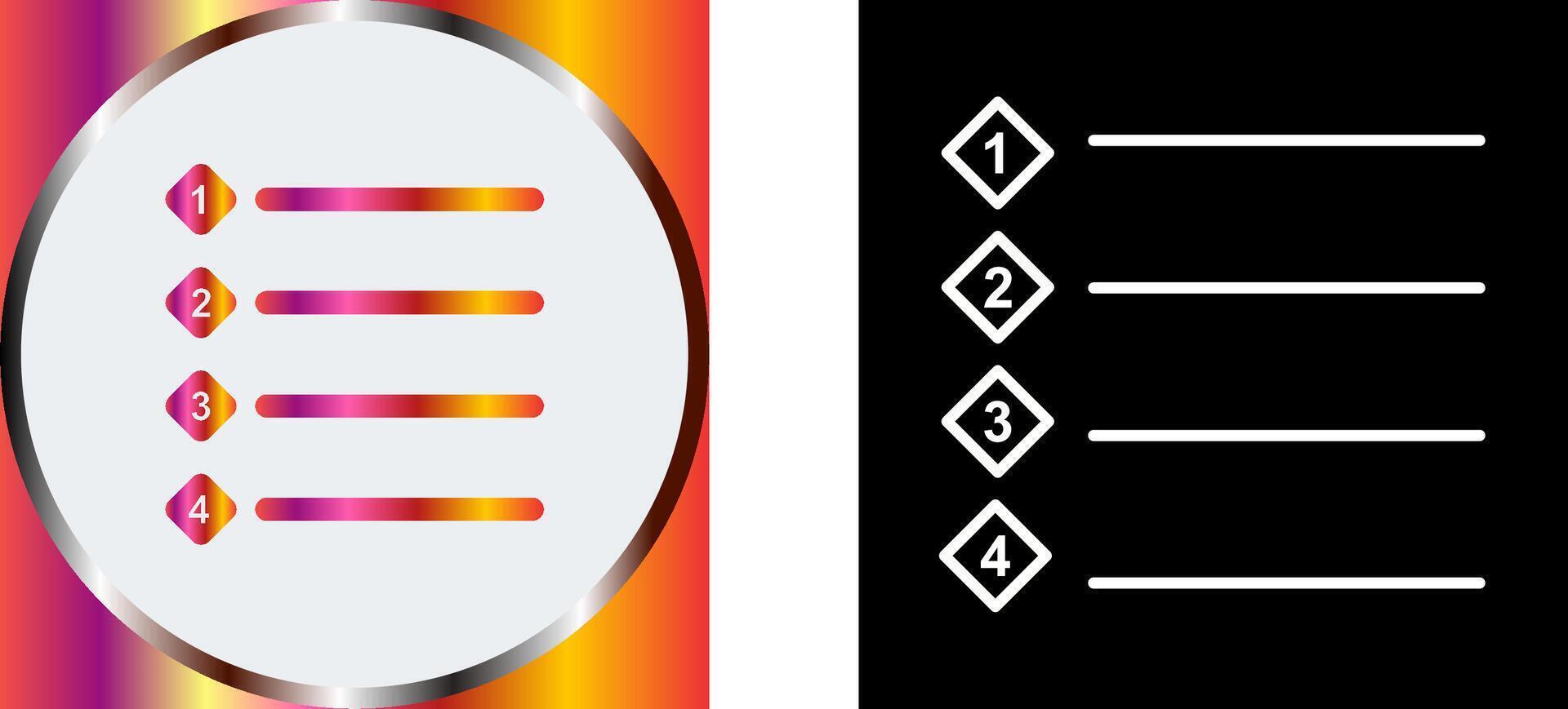 Unique Numbered list Icon Design vector