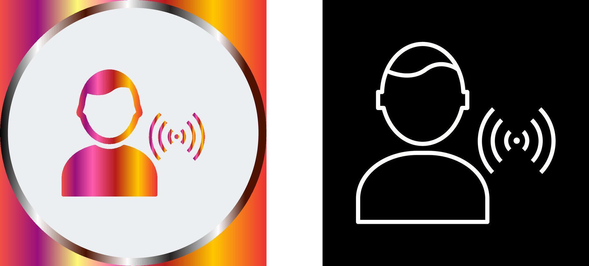 Unique Signal on User Icon Design vector