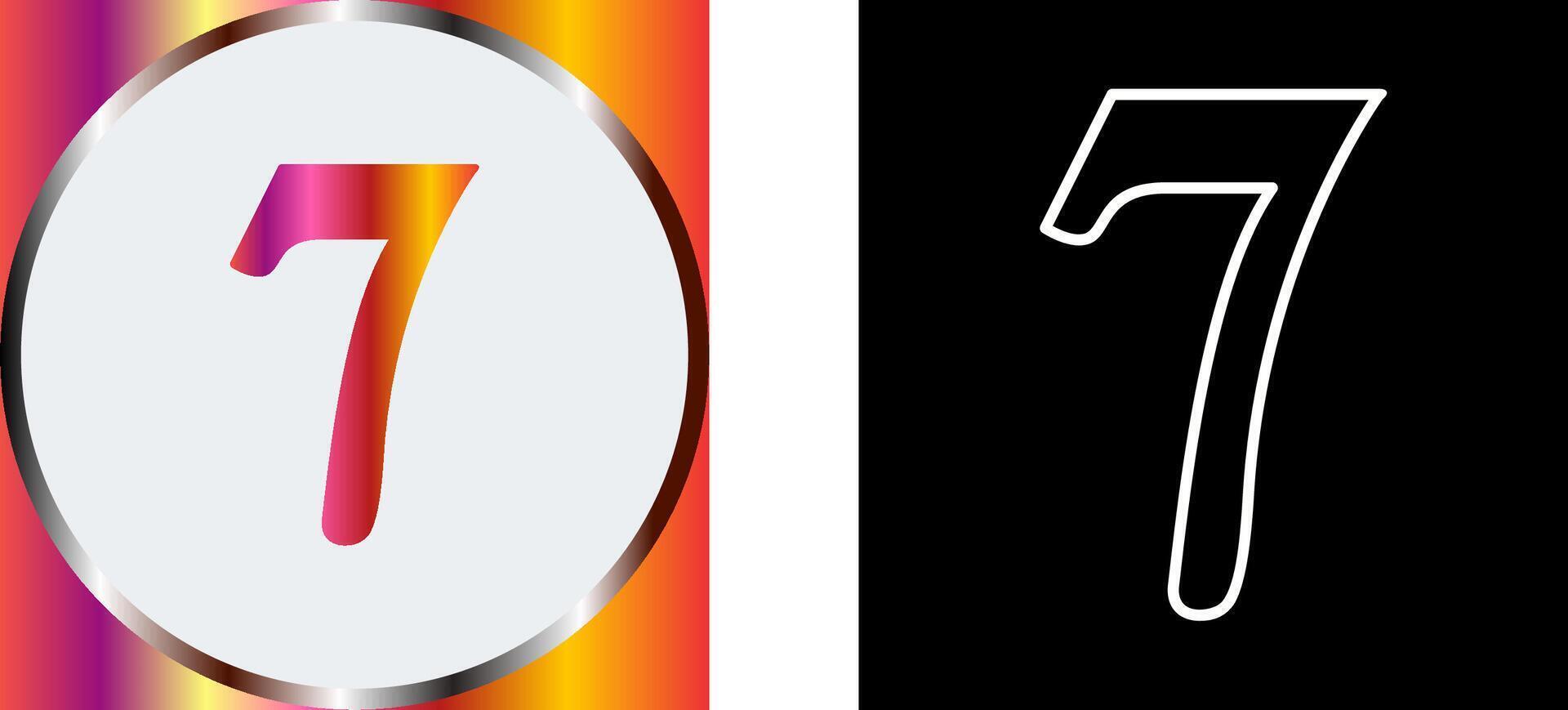 Number Seven Icon Design vector