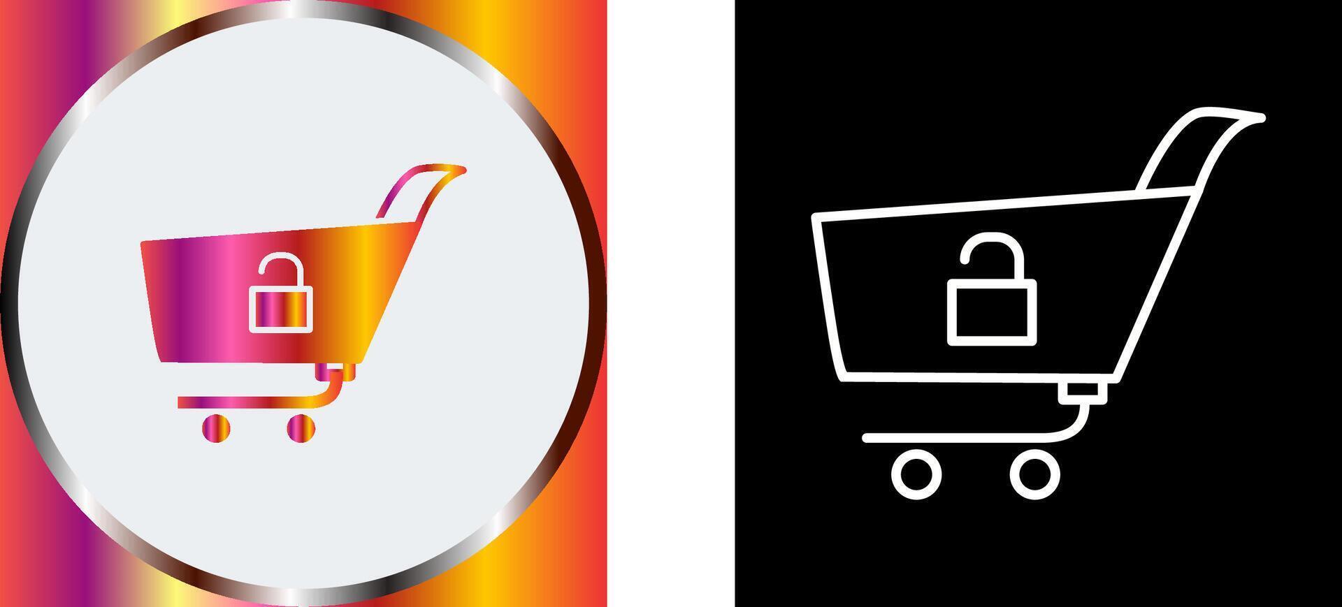 Unique Unlock Cart Icon Design vector