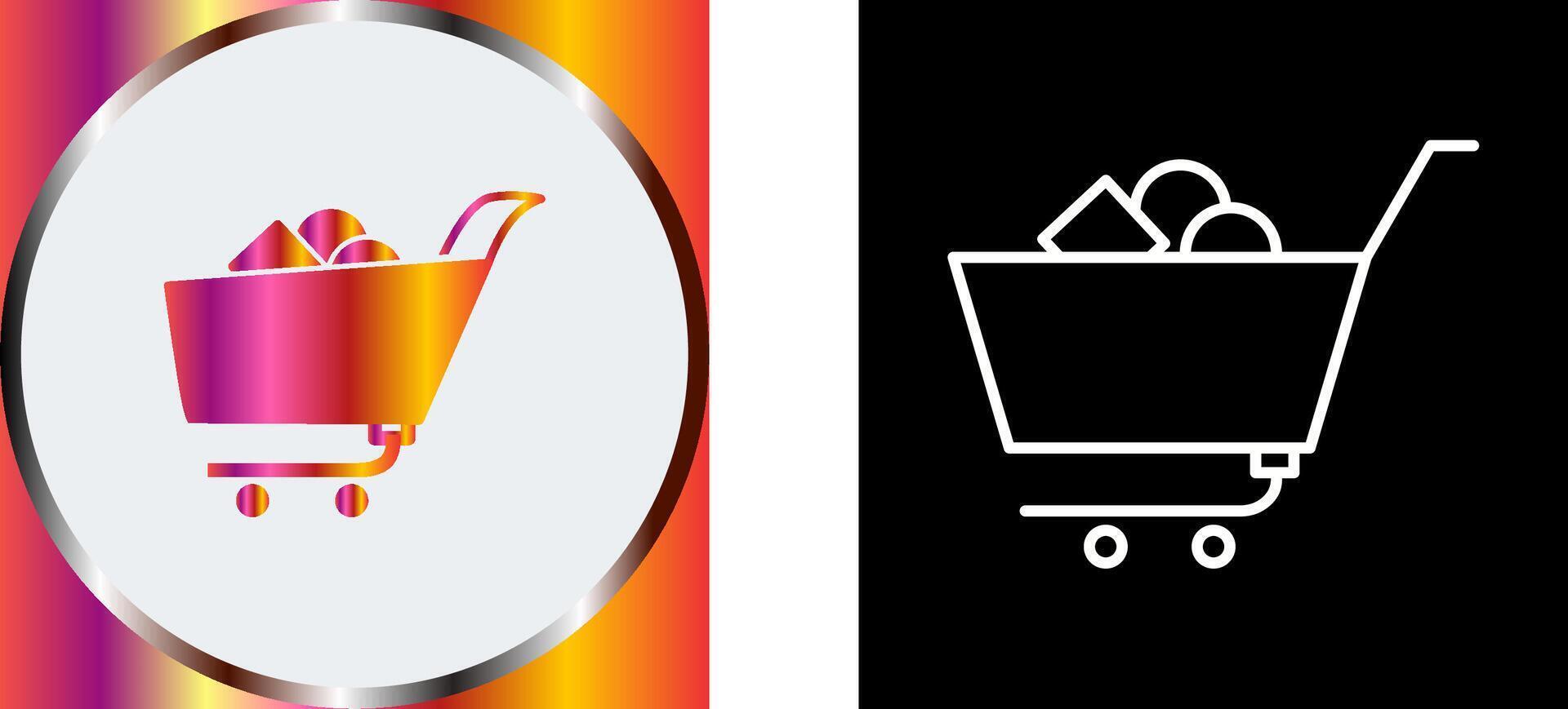 Unique Shopping Cart II Icon Design vector
