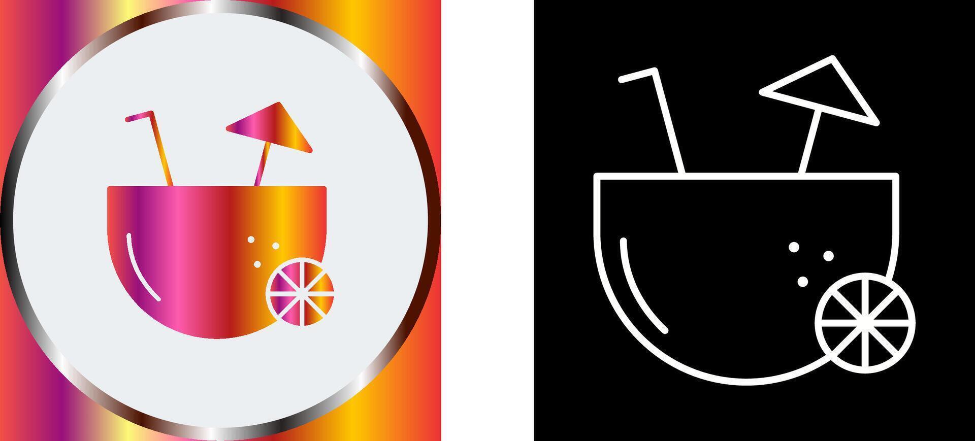 Coconut Drink Icon Design vector