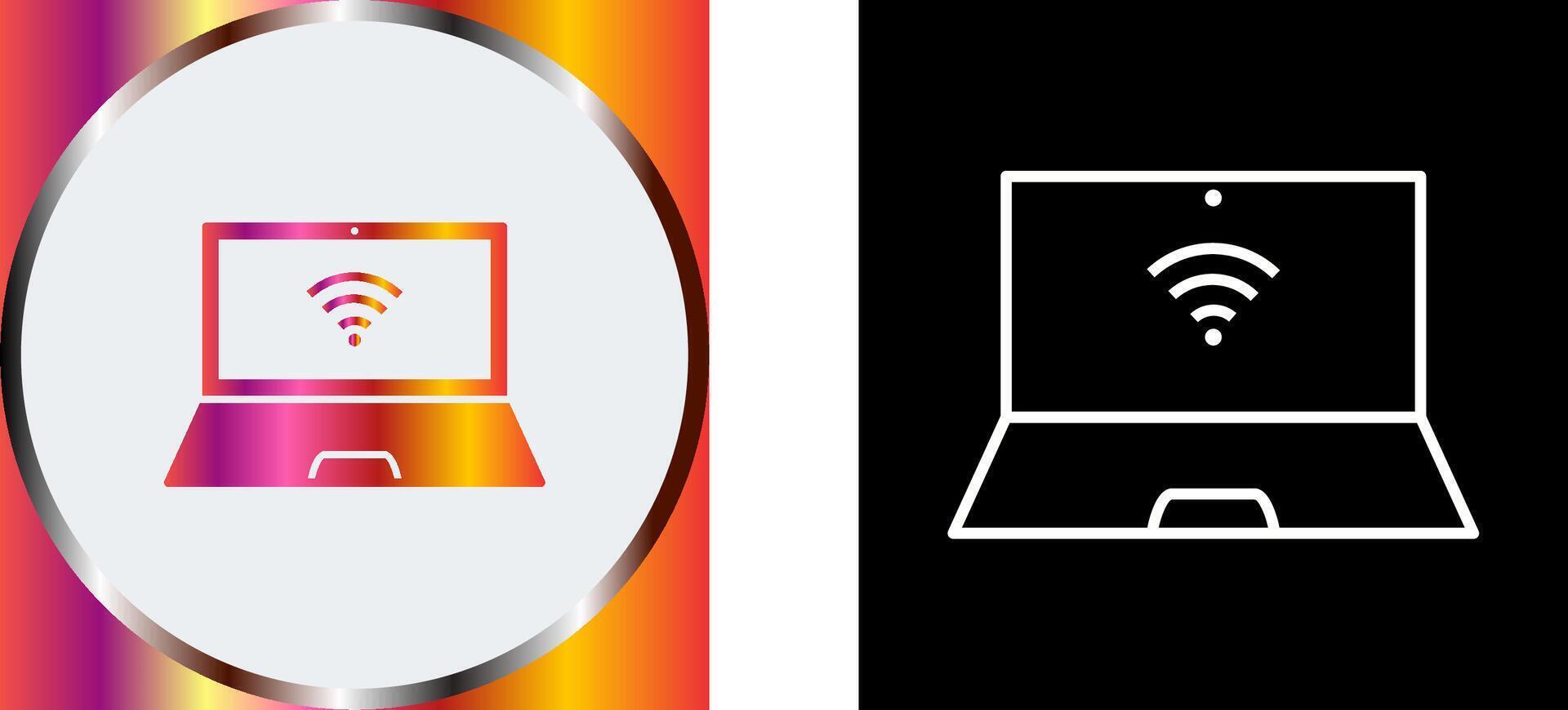 Unique Connected Laptop Icon Design vector