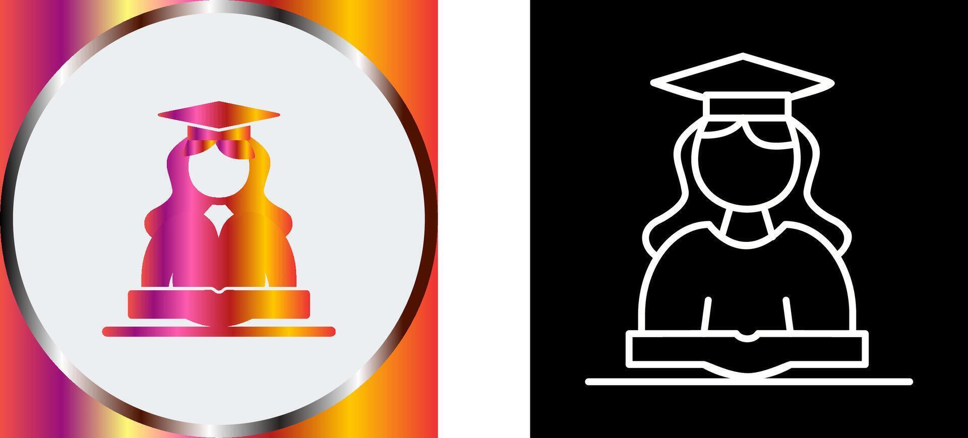 Unique Female Student Icon Design vector