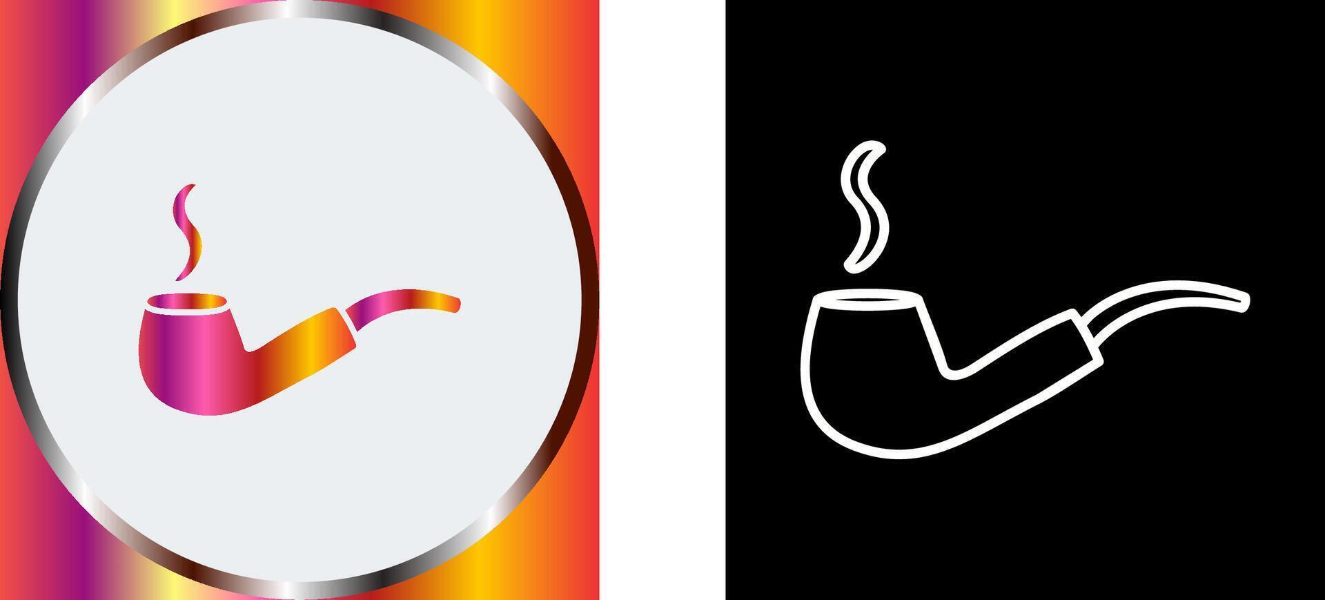 Unique Lit Smoking Pipe Icon Design vector