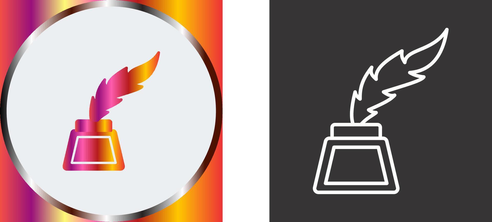 Inkwell Icon Design vector