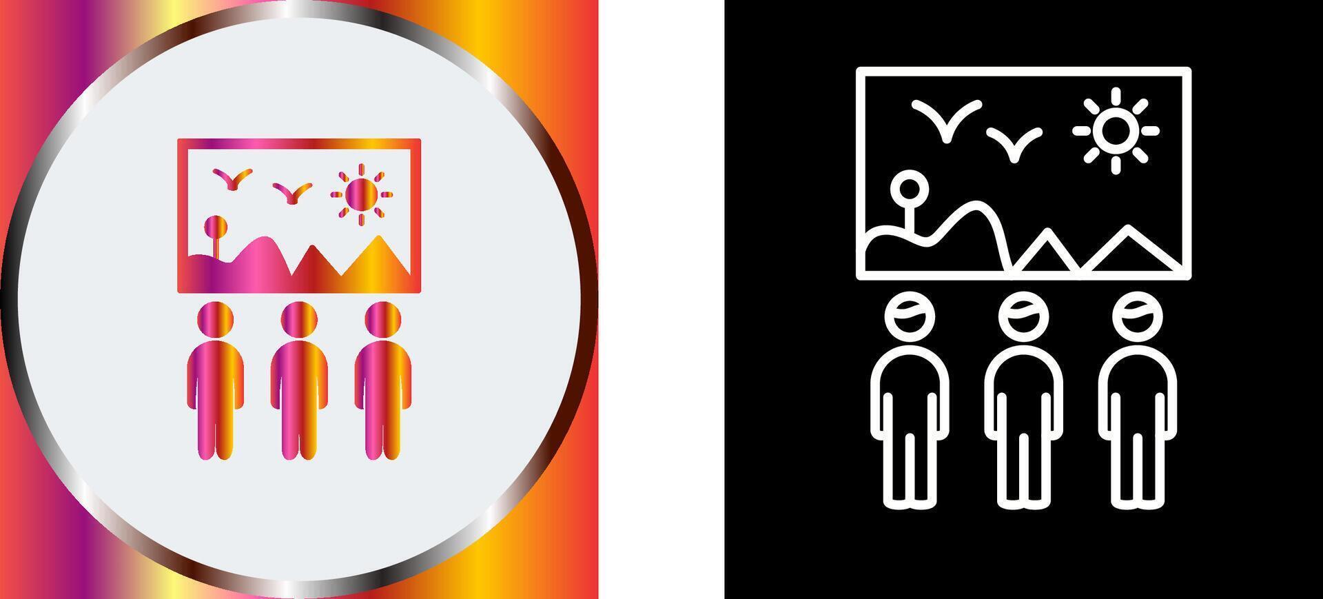 Viewing Painting Icon Design vector