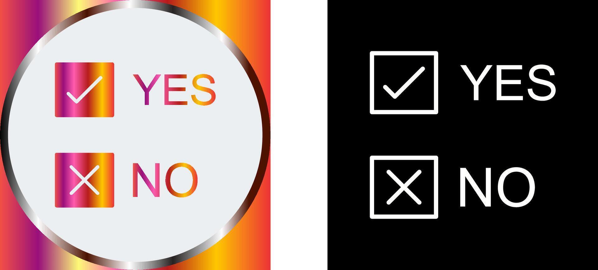 Yes No Option Icon Design vector