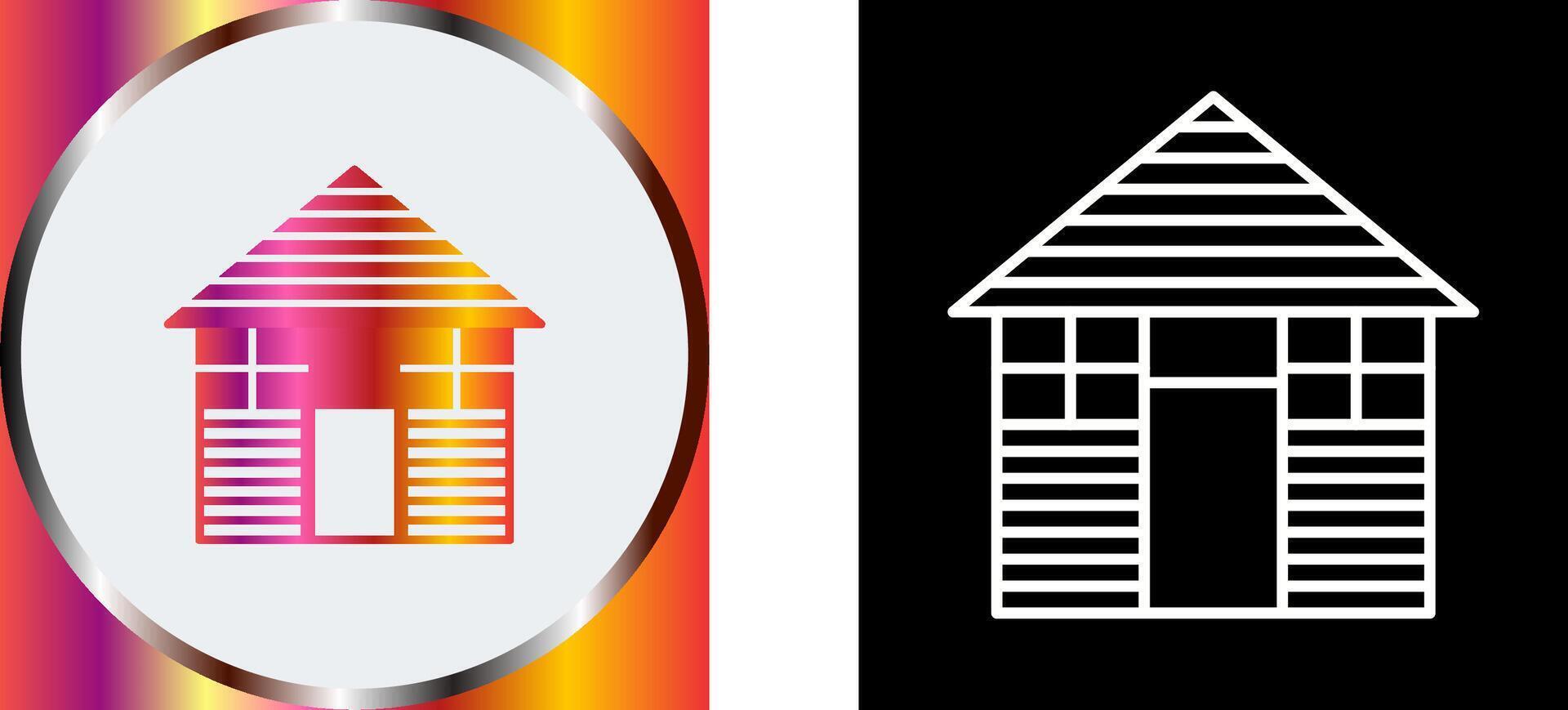 Wood Cabin Icon Design vector