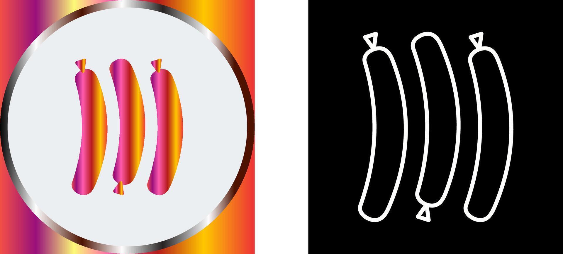 Hot Sausage Icon Design vector