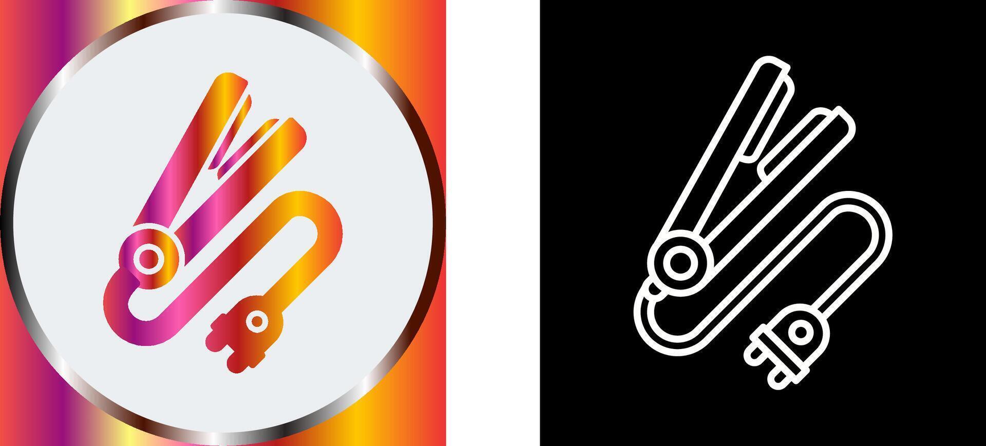 Hair iron Icon Design vector