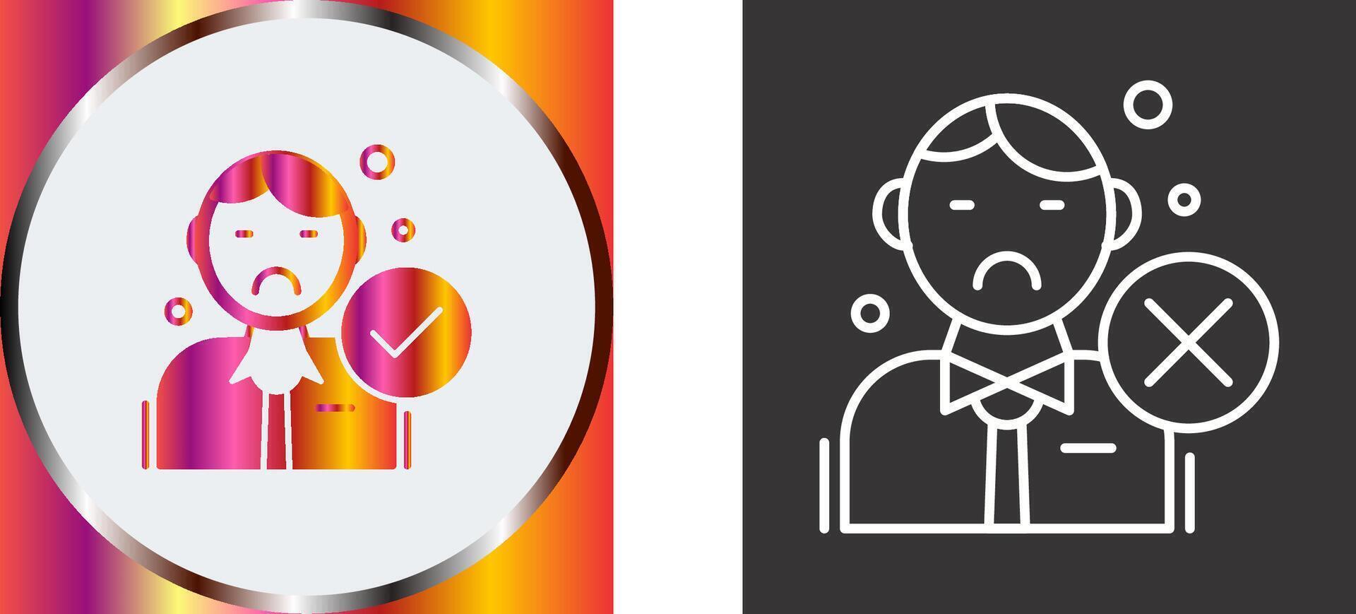 Rejected Icon Design vector