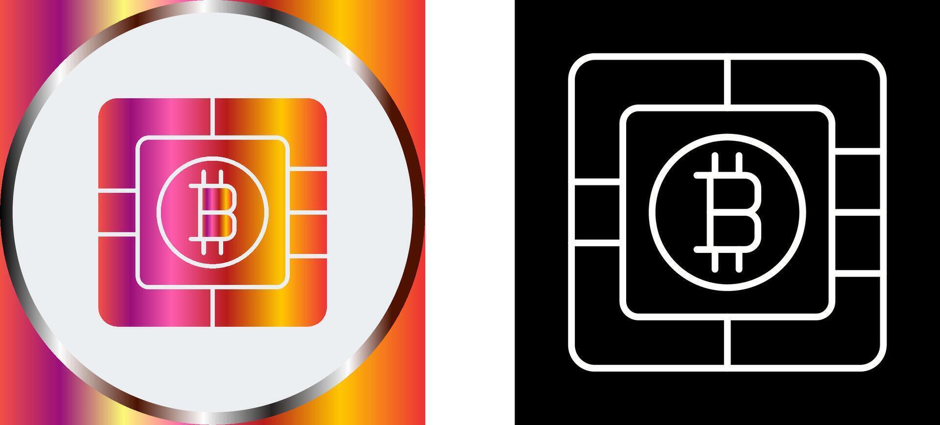 Bitcoin Chip Icon Design vector