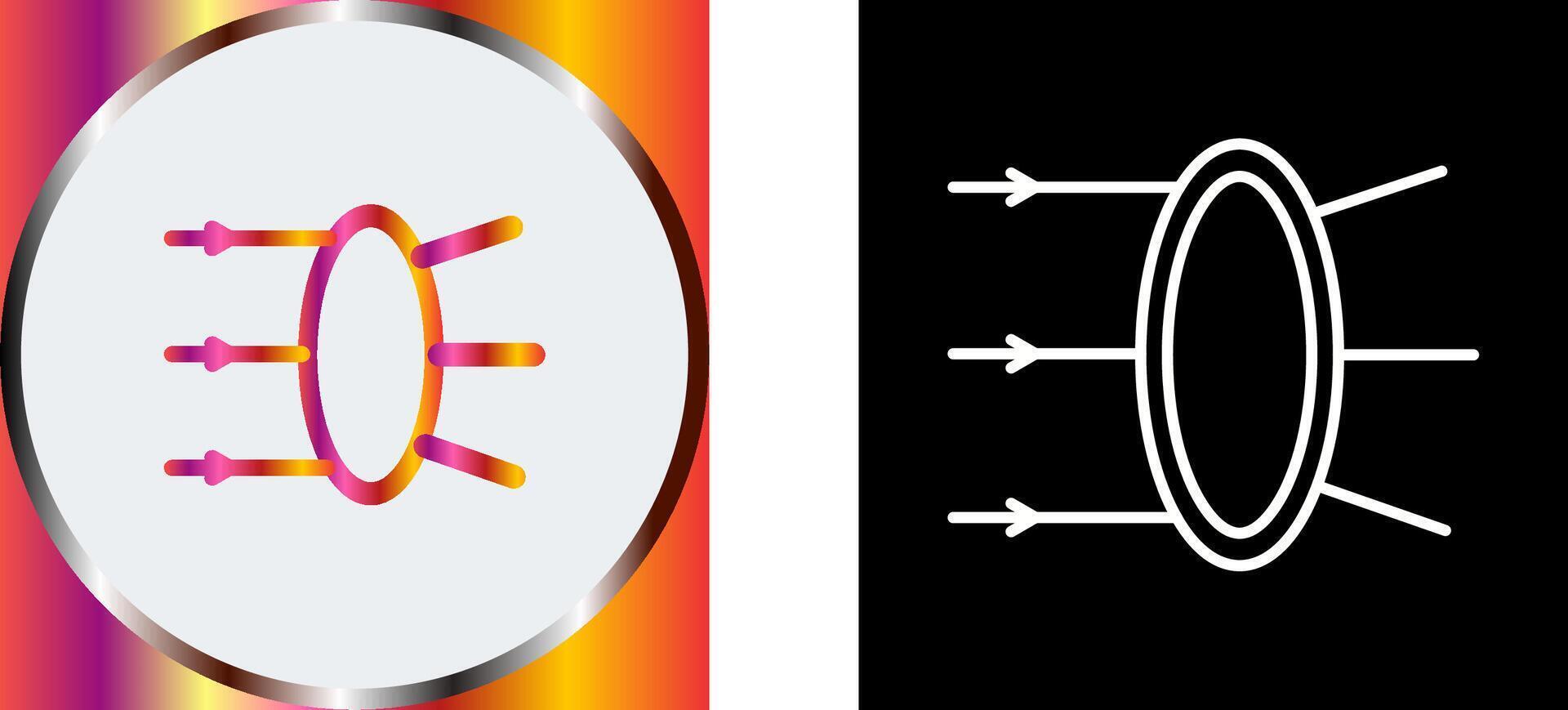 Refraction Icon Design vector