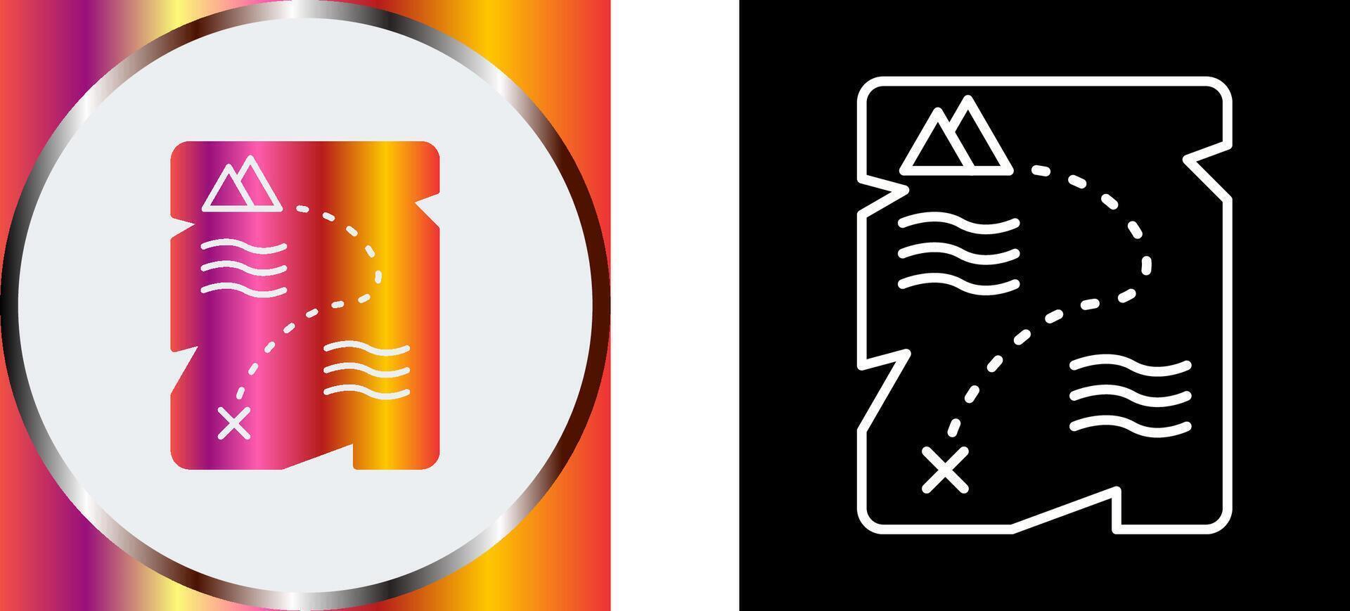 Treasure Map Icon Design vector