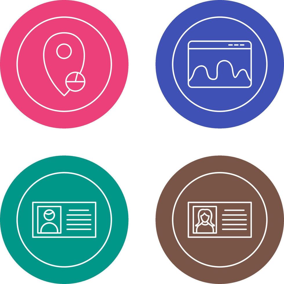 location statistics and webpage statistics Icon vector