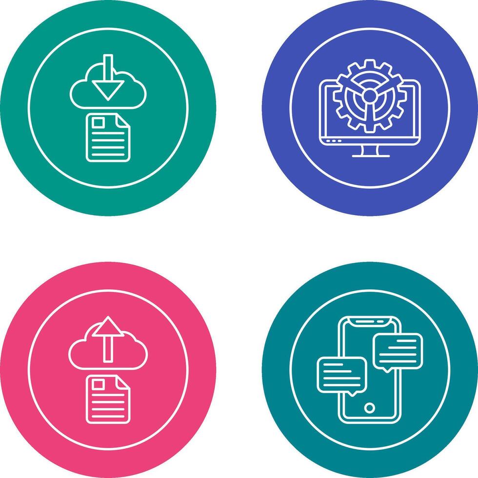 File Download and Monitor Icon vector