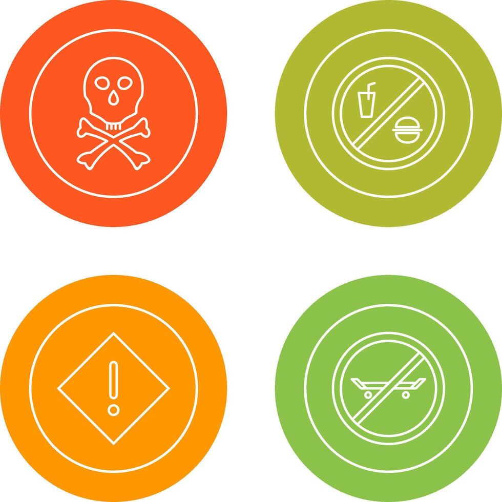 death sign and no foods or drink Icon vector