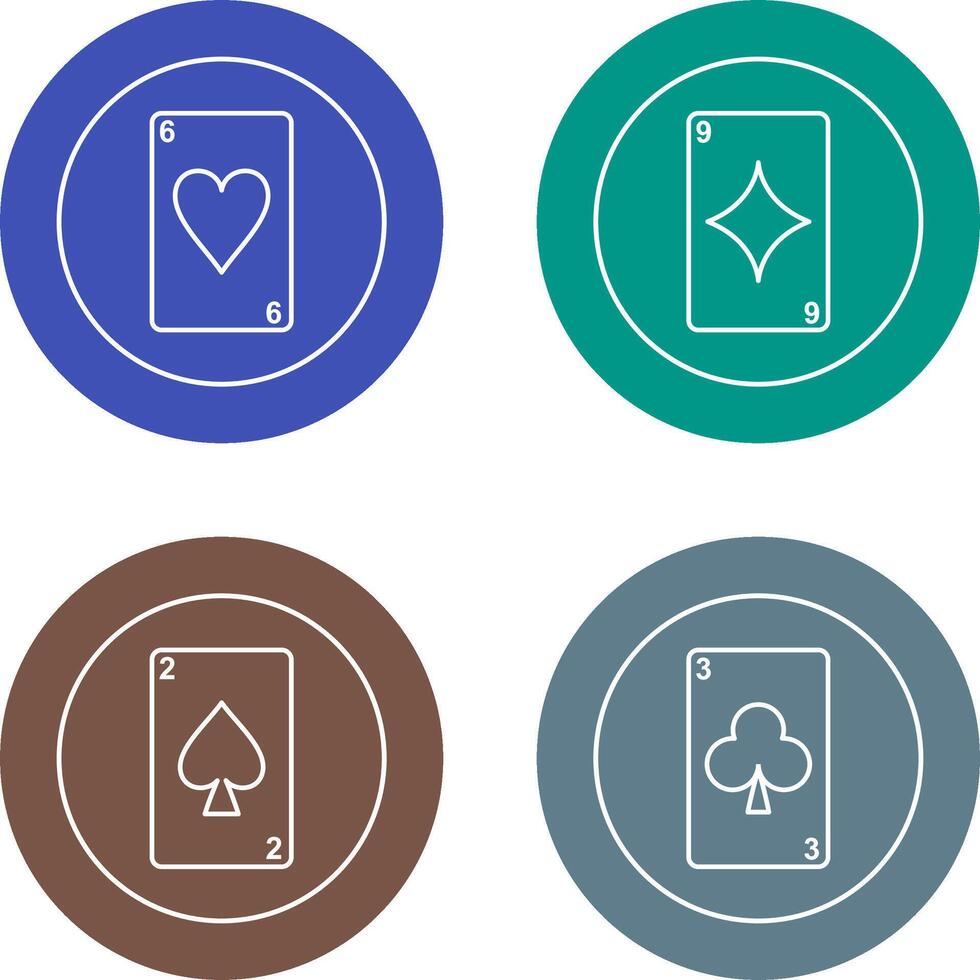 heart cards and diamonds card Icon vector