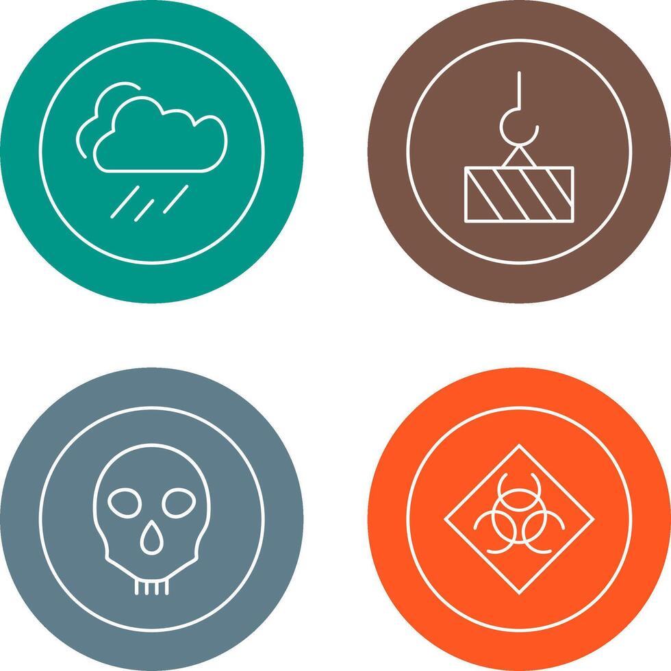 rain and heavy machinery Icon vector