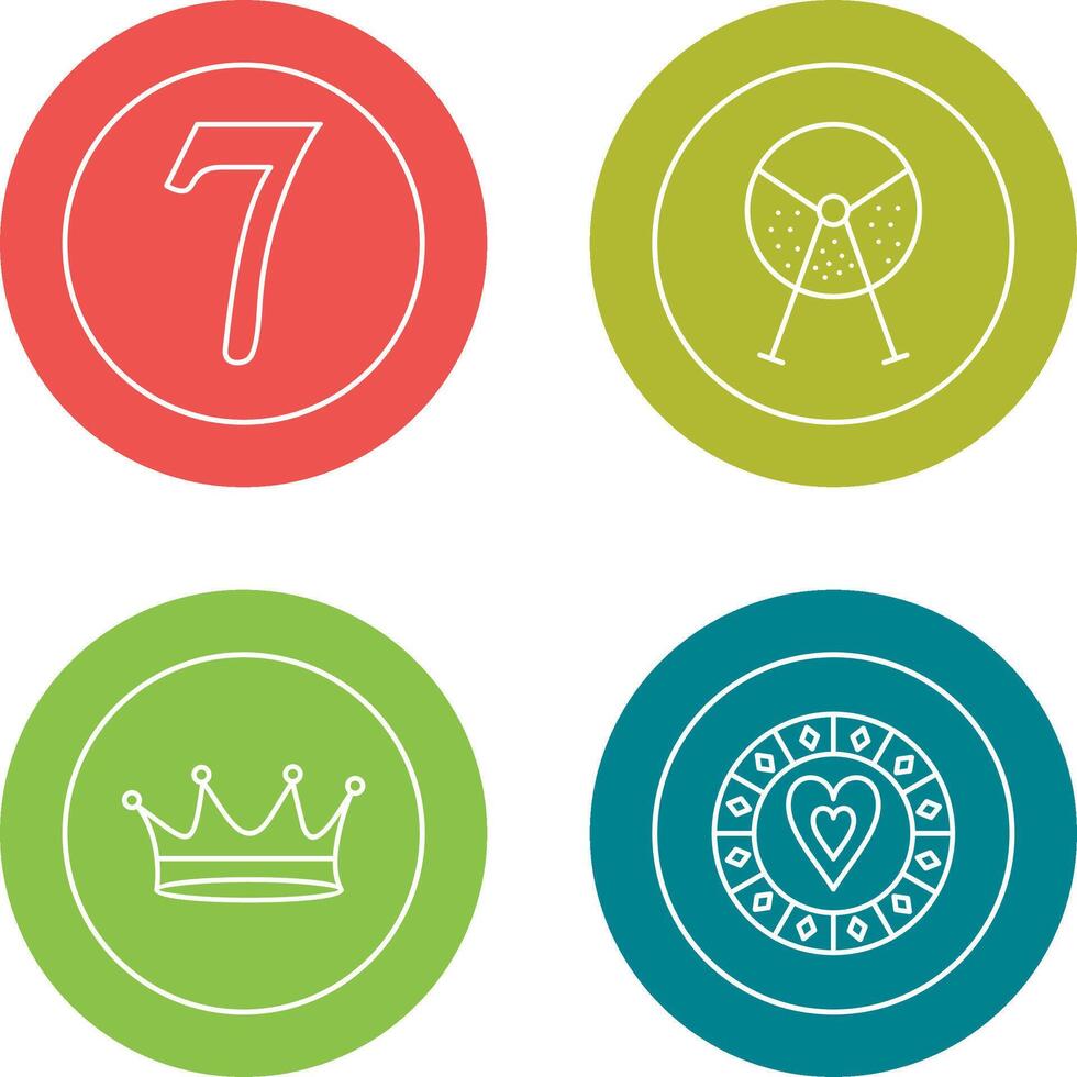 number sevens and lottery machine Icon vector