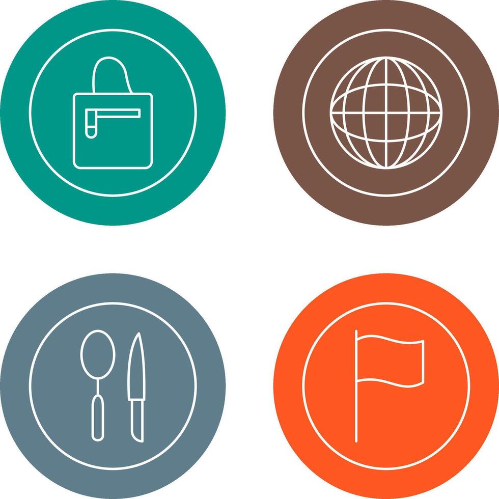 handbag and globe Icon vector