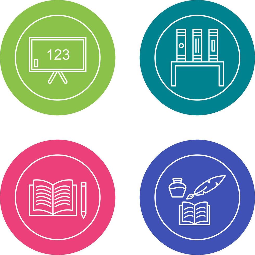 Classroom Board and Bookstand Icon vector