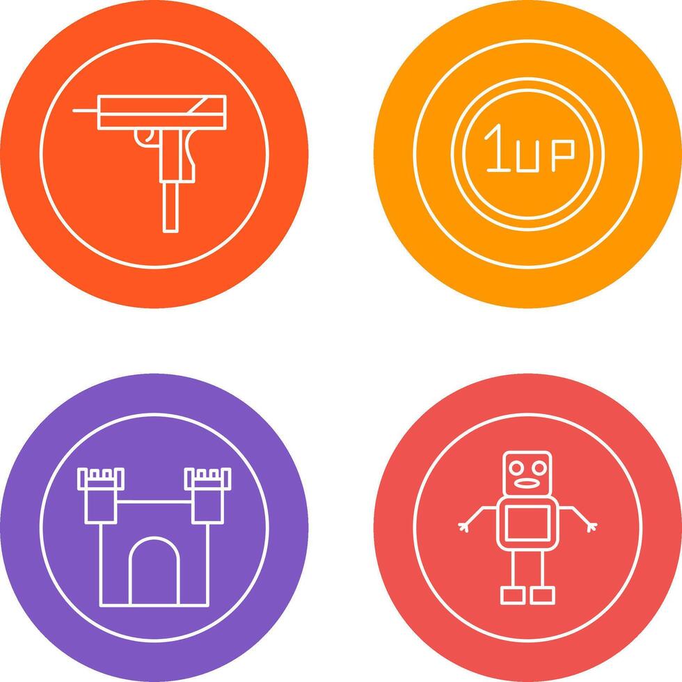 Gun and 1UP Icon vector