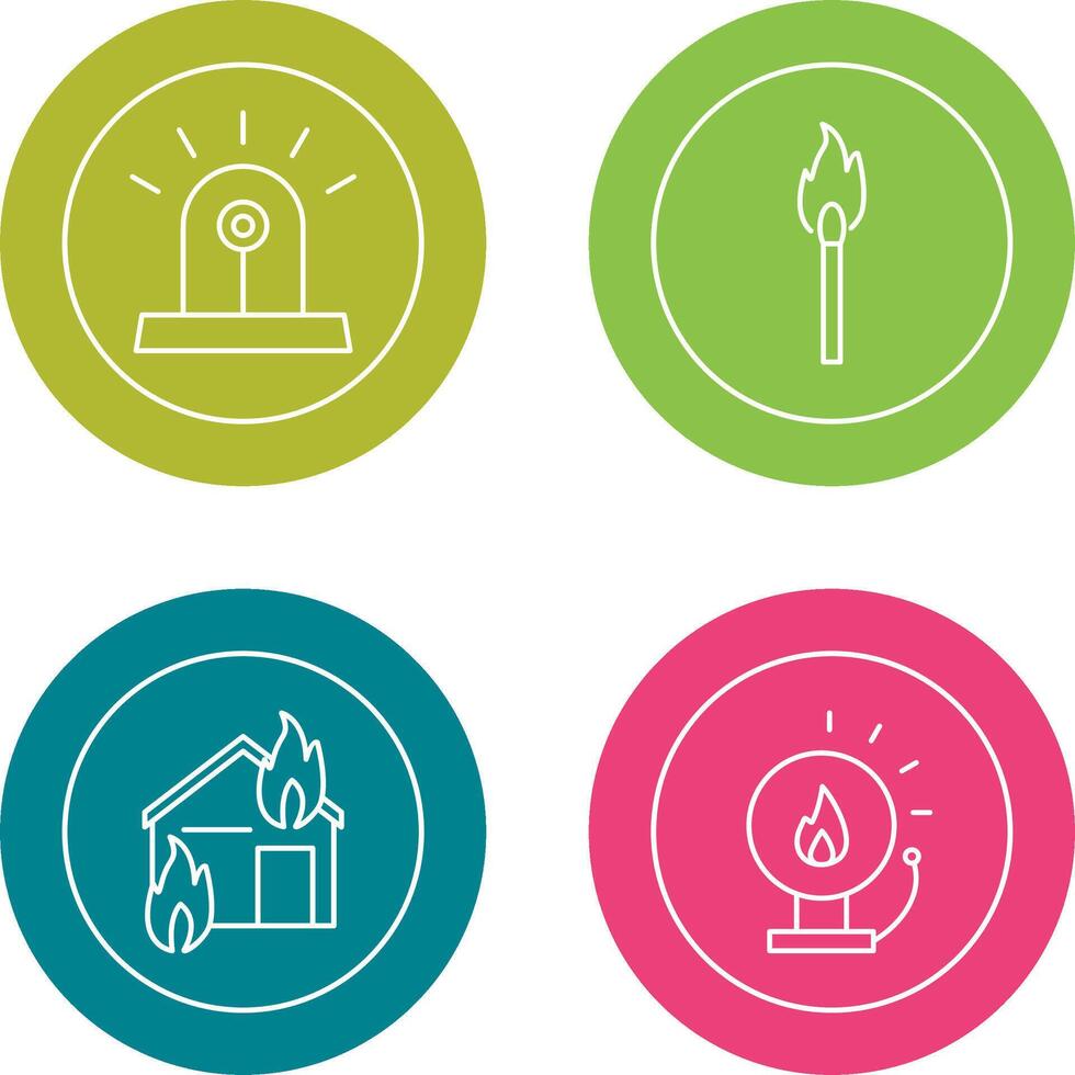 siren and lit matchstick Icon vector