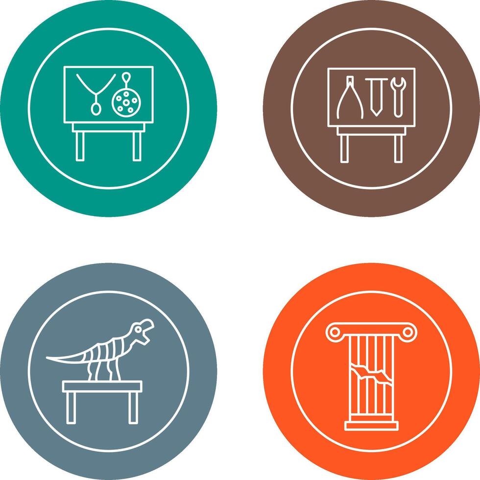 Jewel Exhibit and Tools Exhibit Icon vector
