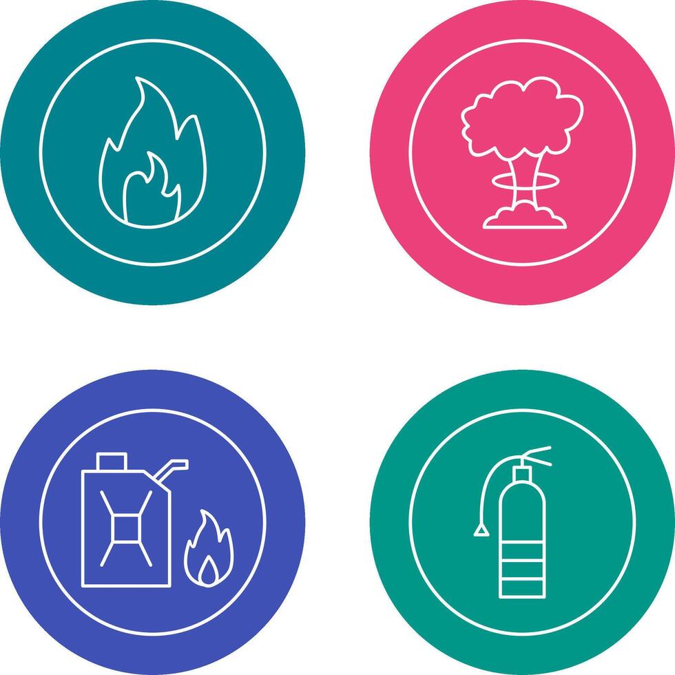 flame and bomb blast Icon vector