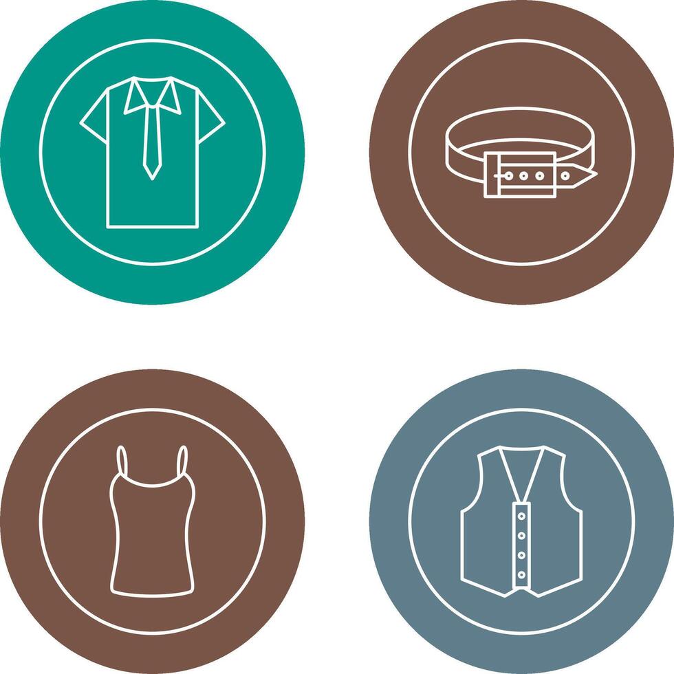 Shirt and Tie and Belt Icon vector