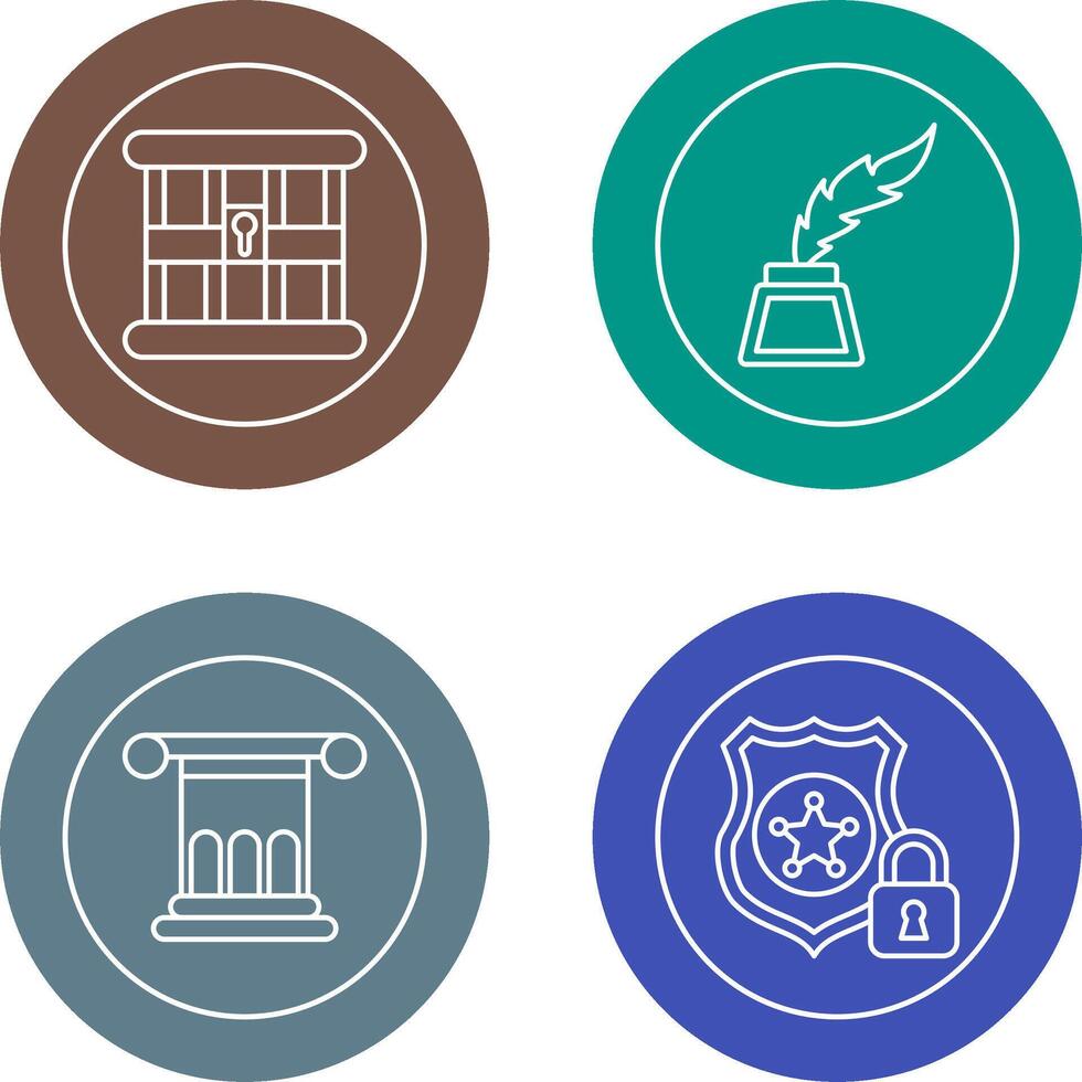 Jail and Inkwell Icon vector