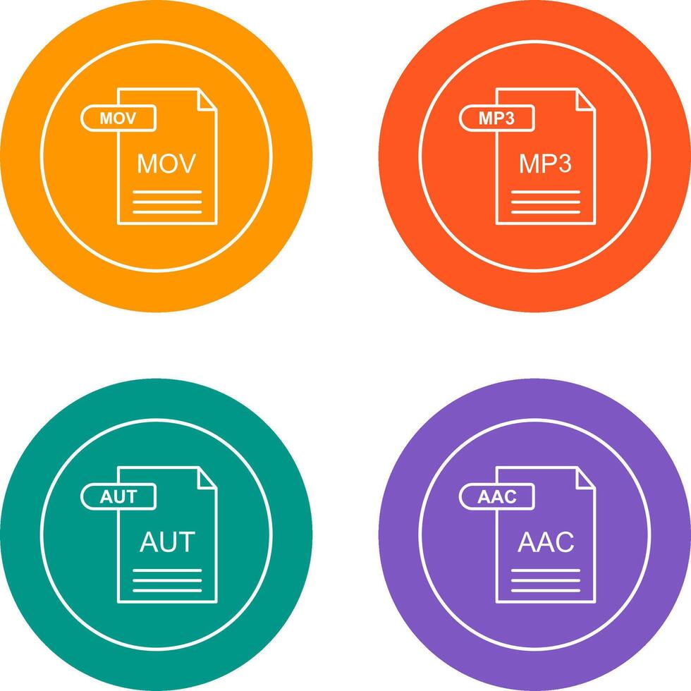 MOV and MP3 Icon vector