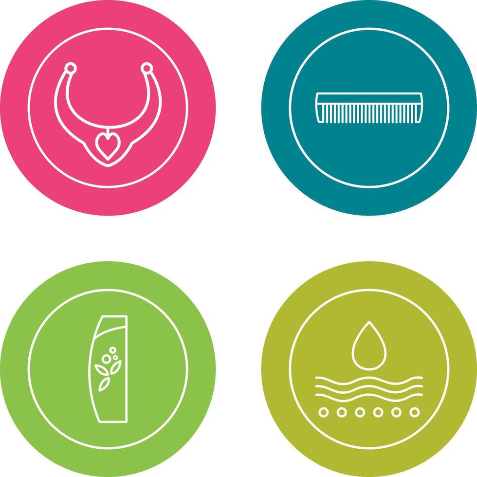 Necklace and Comb Icon vector