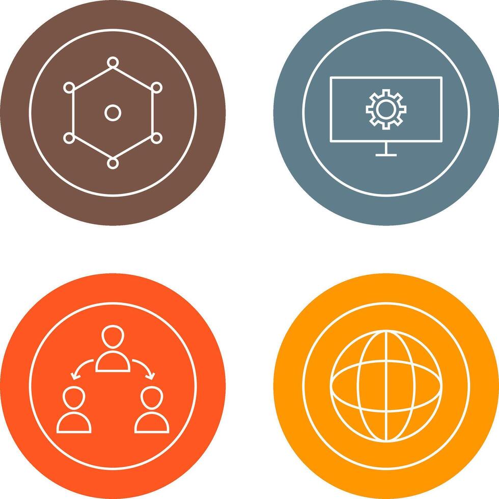 nodes and network setting Icon vector
