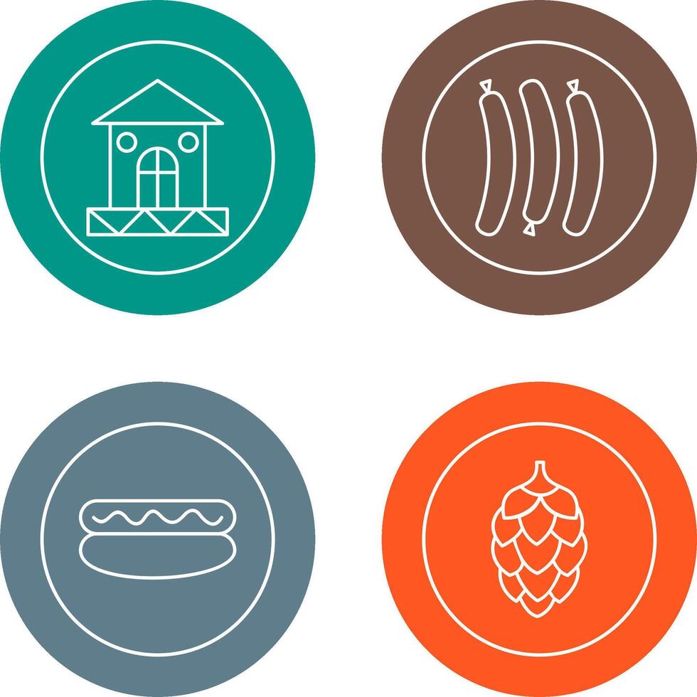 House and Hot Sausage Icon vector