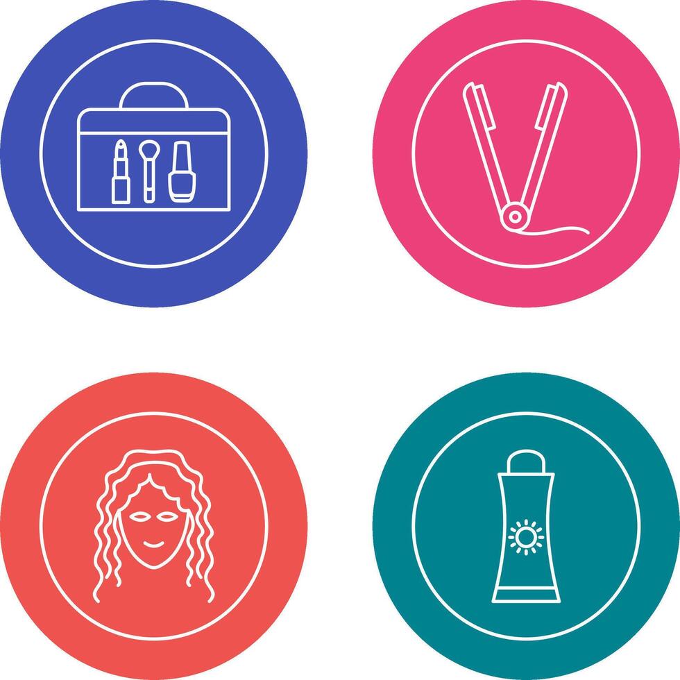 Cosmetics and Straightener Icon vector