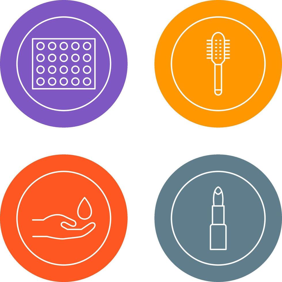 Colored Palette and Comb Icon vector
