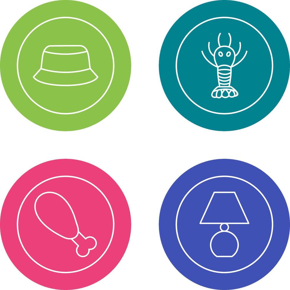 Men Hat and Lobster Icon vector