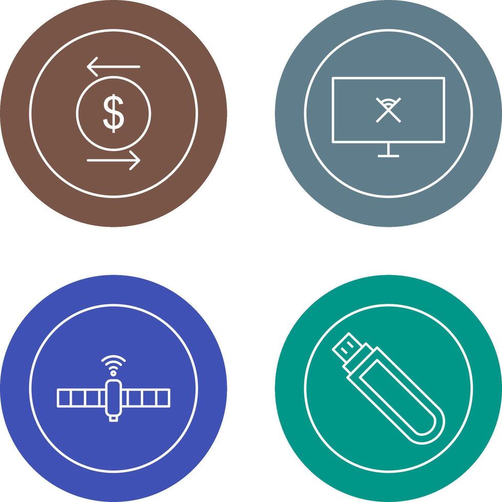 transaction and disconnected network Icon vector