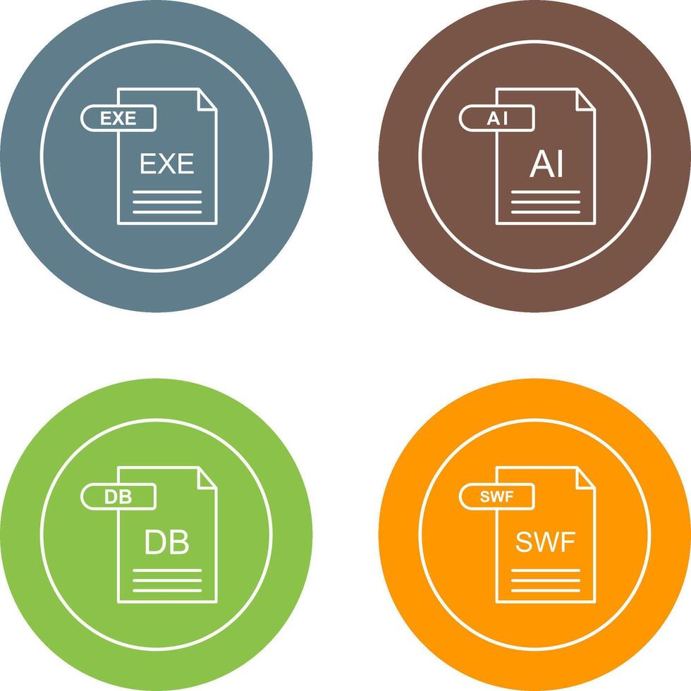 AI and EXE Icon vector