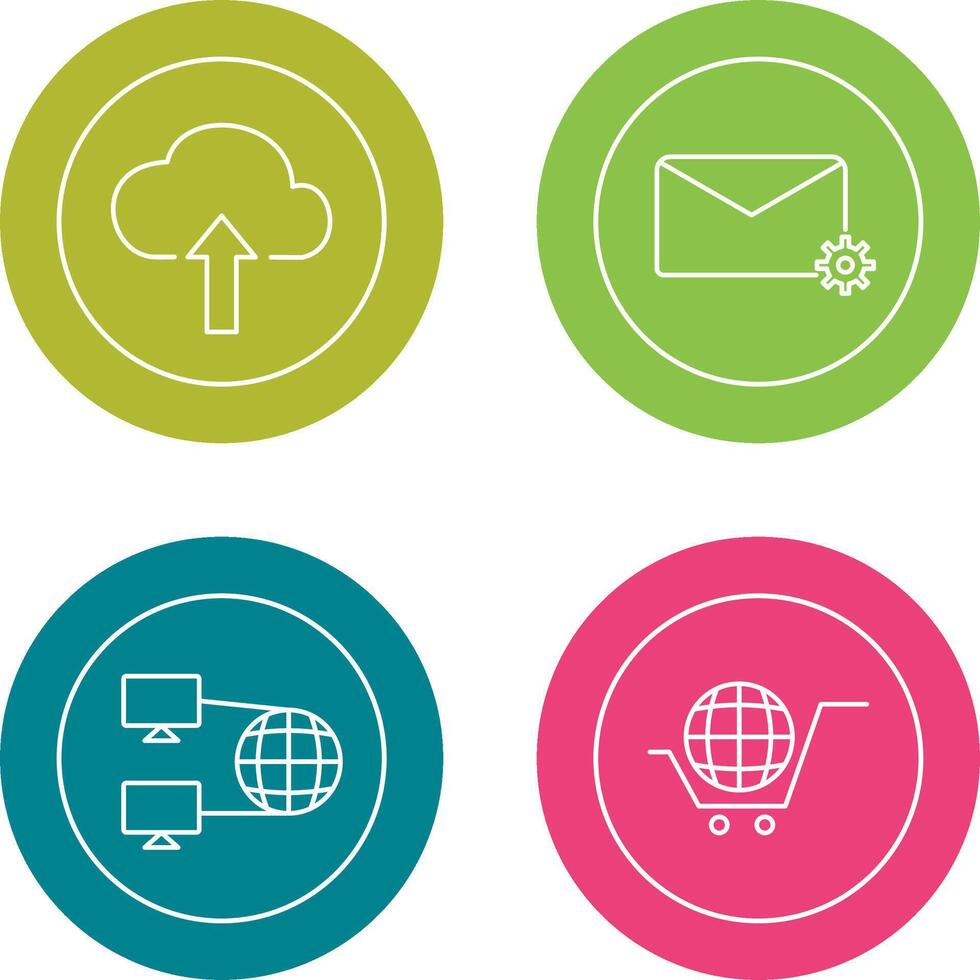 Upload to Cloud and Message Settings Icon vector