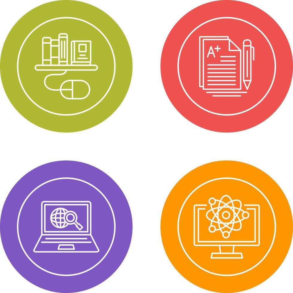 Digital Library and Essay Icon vector
