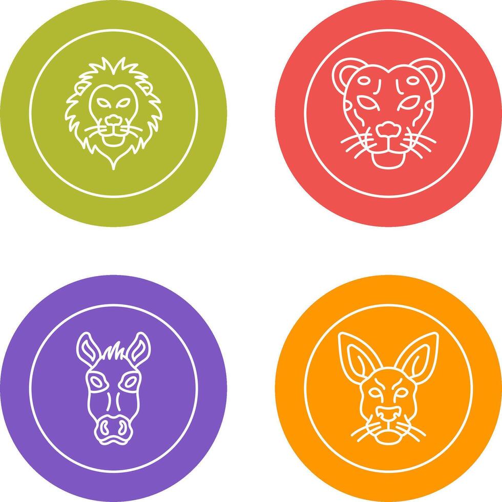 Lion and Cheetah Icon vector