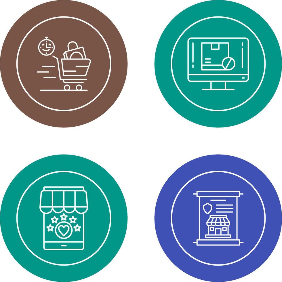 Happy Hour and Out of Stock Icon vector