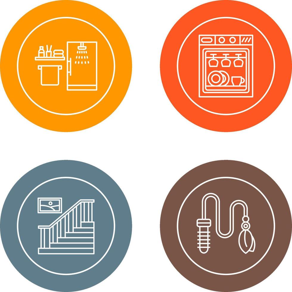 Shower and Dishwasher Icon vector