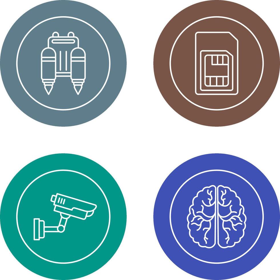 Jetpack and Sim Card Icon vector